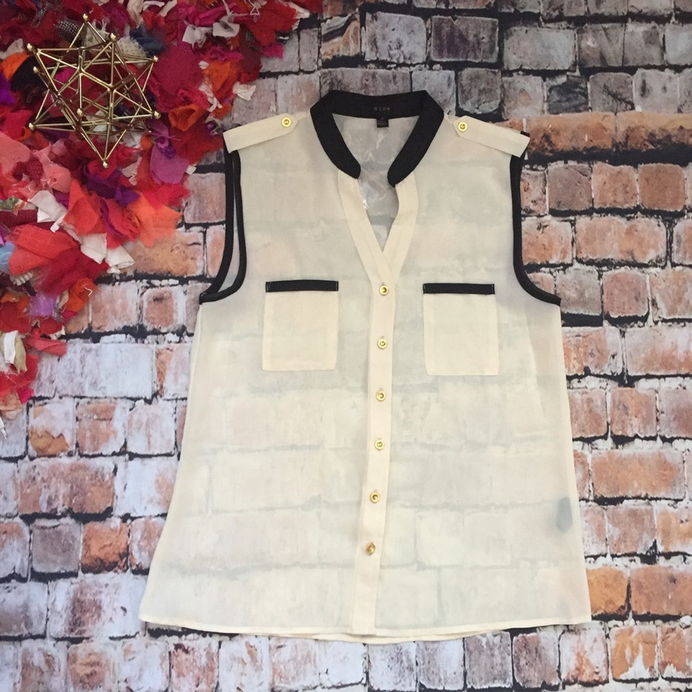 Mine Sleeveless Sheer Blouse...NWOT